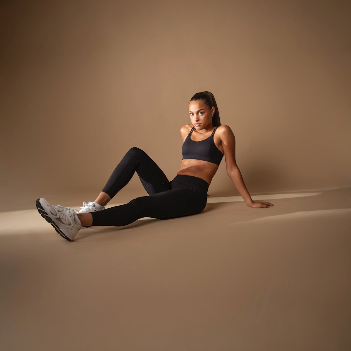 Black running leggings