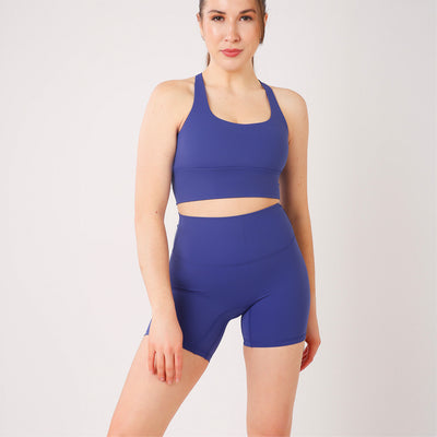 Evolve blueberry Criss Cross Sports Bra