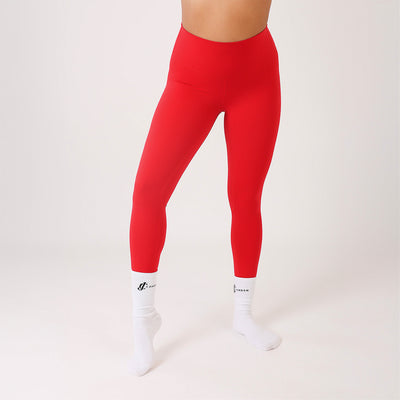 red gym leggings
