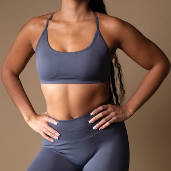 Blue sports bra