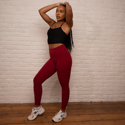 Burgundy gym leggings